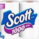 Scott 1000 Toilet Paper, 8 Rolls, Septic-Safe, 1-Ply Toilet Tissue