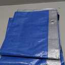 RAINDEWAY Small Tarps Waterproof 3x3 Feet（Pack of 2） 5.5 Mil Thick, Multipurpose Waterproof Poly Tarp Cover，Camping Tarpaulin Silver/Blue Tarp Finished Size