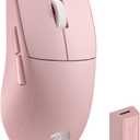 Redragon M916 PRO 3-Mode Wireless Gaming Mouse, Hype-Speed 4K Polling Rate, 49G Ultra-Light 26K DPI Gamer Mouse w/Ergonomic Natural Grip Build, Redefinable Macro Buttons, Software Supported (Pink)