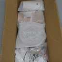 Boho 6-Light Sputnik Chandelier Semi Flush Mount Ceiling Light Fixture Farmhouse Wood and White Ceiling Lamp for Dining Room Living Room Bedroom Kitchen