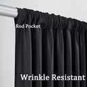 30ft x 10ft Black Backdrop Curtain Panels for Parties, Thick Wrinkle Resistant Polyester Wedding Backdrop Drapes for Birthday Photography Party Home Decorations, 60"W x 120"L
