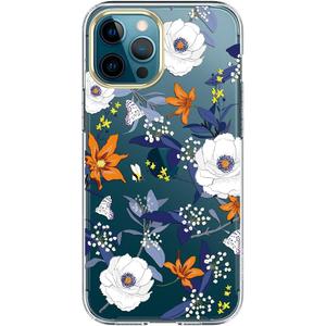 luolnh Compatible with iPhone 12 Pro Max Case for Girly Women,Shockproof Floral Pattern Hard Back Cover Phone Case for iPhone 12 Pro Max 6.7 inch 2020 -White Flower
