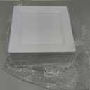 Oasis Creations White Square Plates Set 7.25" - 50 count - Premium Hard White Plastic - Disposable and Reusable Salad Appetizer Dessert - Party Set