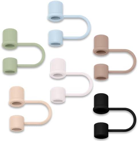 DEWJDFSC 6PCS Silicone Straw Covers Caps Compatible with Stanley 30&40 Oz Tumbler Accessories Simple Straw Toppers Reusable Caps for Stanley Cup 10mm 0.4in Straws