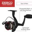 Zebco Dock Demon Spinning Reel or Spincast Reel and Fishing Rod Combo, 30-Inch Durable Fiberglass Rod, QuickSet Anti-Reverse Fishing Reel, 10