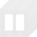 ENERLITES Screwless Decorator Wall Plates Child Safe Outlet Covers, Size 2-Gang 4.68" H x 4.73 L, Unbreakable Polycarbonate Thermoplastic, SI8832-W-5PCS, Glossy, White (5 Pack)