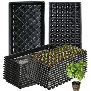 72-Cell Seed Trays with Drainage Trays-10 Sets 20 Packs-1020 Durable Plastic Plant Tray for Seed Germination21x11x1.81 in