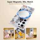 AIGOMARA Magnetic for Samsung Galaxy S24 Ultra Case [Compatible with MagSafe] Clear Floral Flower Pattern Design, Slim Anti-Yellowing Shockproof Phone Cover for Women Girls, Brown
