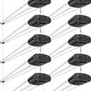 BBOUNDER 10 Pack Linkable LED Utility Shop Light, 4400 LM, 6500K Cool Daylight, 4 FT Integrated Fixture for Garage, 40W Equivalent 250W, Surface + Suspension Mount, Black (6500k Black)