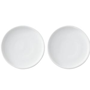 6 inch Matte Wihte Ceramic Plant Saucer (2 Pack)-Ceramic Drainage Tray for Plant Pot (White)