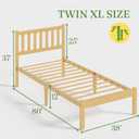 12 in High Solid Bamboo Wood Twin XL Bed Frame with Headboard, Platform Twin XL Size Bed Frame, Heavy Duty, No Box Spring Needed, Nosie Free