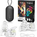 Hearprotek Concert Ear Plugs, 2 Pairs High Fidelity Musician Ear Plugs for Concerts Loud Music-Noise Reduction Ear Protection Reusable Earplugs for Rave,Festival,Music,Tinnitus Relief,Clear
