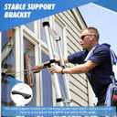 19 FT Telescoping Ladder with Stabilizers, Adjustable Multi-Purpose Collapsible Extension with Hooks & Wheels, Heavy Duty 330 lbs Max Capacity, Ideal for Home and Outdoor Work,Silver