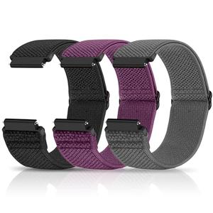 Relting Compatible with 16mm 18mm 19mm 20mm 22mm 24mm Watch Bands Quick Release Replacement Wristband,Adjustable Stretchy Nylon Solo Loop Straps Fabric Braided Sport Elastic Bands for Men Women