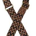 Crossbody Bag Strap Soft Cotton Adjustable Replacement Purse (Black&brown)