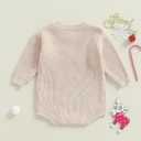 Adobabirl Baby Girl Boy Knitted Sweater Bubble Romper Long Sleeve Jumpsuit Festival Outfit Fall Winter Spring Clothes (Beige, XS)
