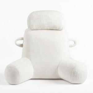 32" X-Large Reading Pillow for Sitting Up in Bed & Post-Surgery Recovery - Super Soft Adjustable Neck Roll Backrest Pillow, Washable Cover for Adults, Watching TV/Gaming (White)