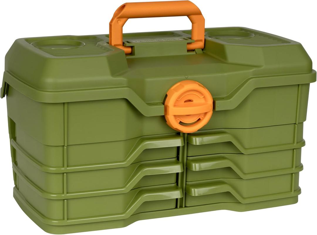 Flambeau Outdoors NextGen 6/0 Large Tackle Box, 6 Pivot Trays, 32 Compartments, Advanced Tackle Storage Organizer, Green