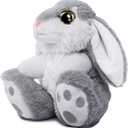 HO-EF 8.5" Bunny Stuffed Animal, 2 Sitting Bunny with Flappy Ears Plush Bunny Cute Stuffed Rabbit Plush Toy, Companion Easter Gift for Boys Girls Babies Kids (Pink+Grey)