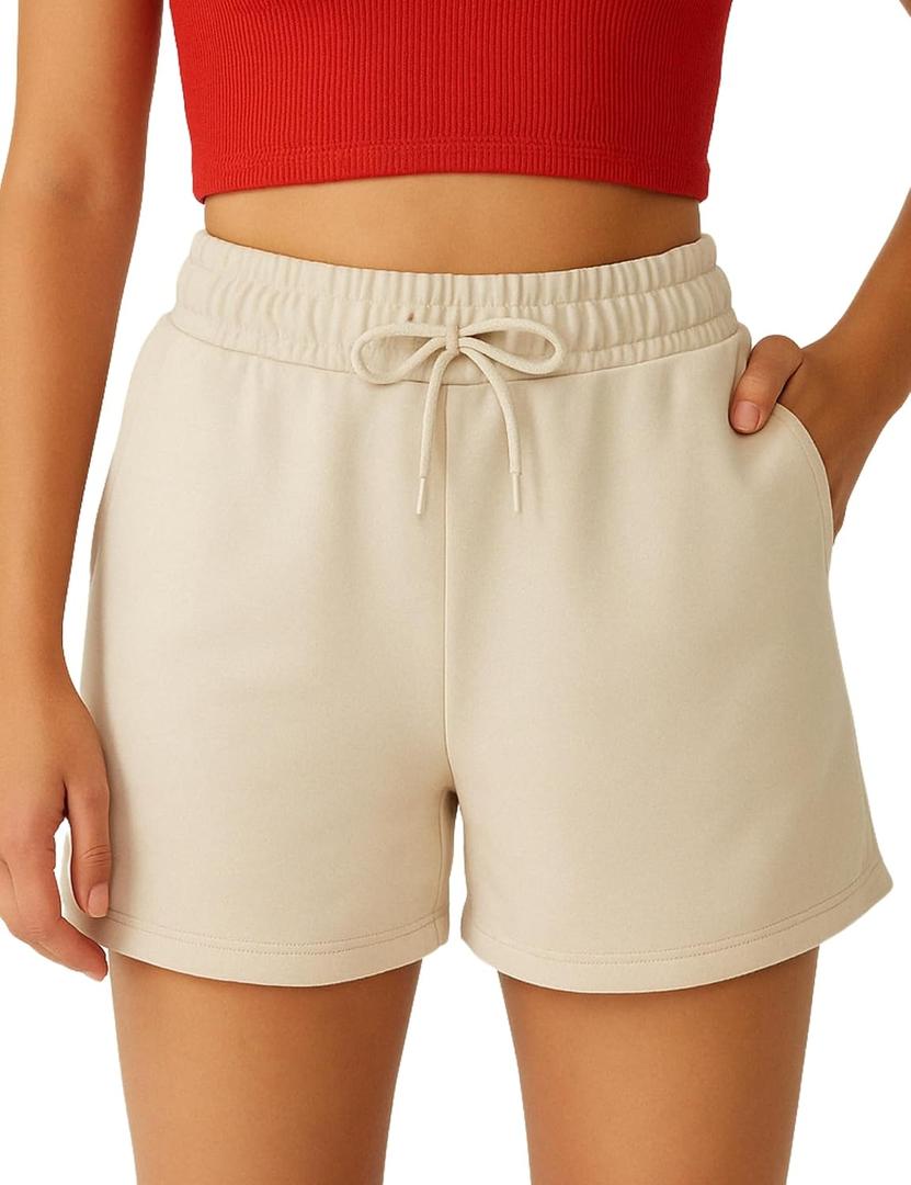 ROSS CAMP Womens Shorts - SweatShorts Workout Gym Shorts for Women Trendy Fashion Athletic Casual Summer Lounge Sweat Bermuda (XL)