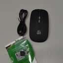 CC Store LED Wireless Bluetooth Mouse &2.4GHz Instant Connection,Rechargeable Ultra Silent Slim,3 Adjustable DPI 2 Connection Modes with USB-C to USB Adapter for Laptop/MacBook/PC/Tablet/iPad (Black)