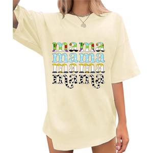 Oversized Mama Shirts for Women You've Got A Friend T-Shirt Funny Graphic Tee Family Vacation Short Sleeve Tops (M)