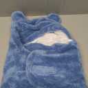 Baby Winter Fleece Swaddle Blanket 0-3 Months Boys Girls Warm Adjustable Newborn Swaddling Wrap Soft Plush Sleeping Sacks (Blue)
