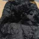 Fluffy Throw Bubble Blanket King Size - Faux Fur Throw for Couch or Bed - Ultra Plush Soft Extra Thick Faux Fur Rabbit Blanket - Warm & Breathable - Luxury Minky Tie Dye Bedding - 90" x 108", Black