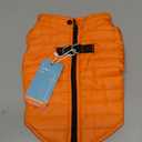Gooby Puffer Vest Dog Jacket - Orange, Medium - Ultra Thin Zip Up Wind Breaker with Dual D Ring Leash Water Resistant for Small to Medium Dogs (Medium chest (18"))