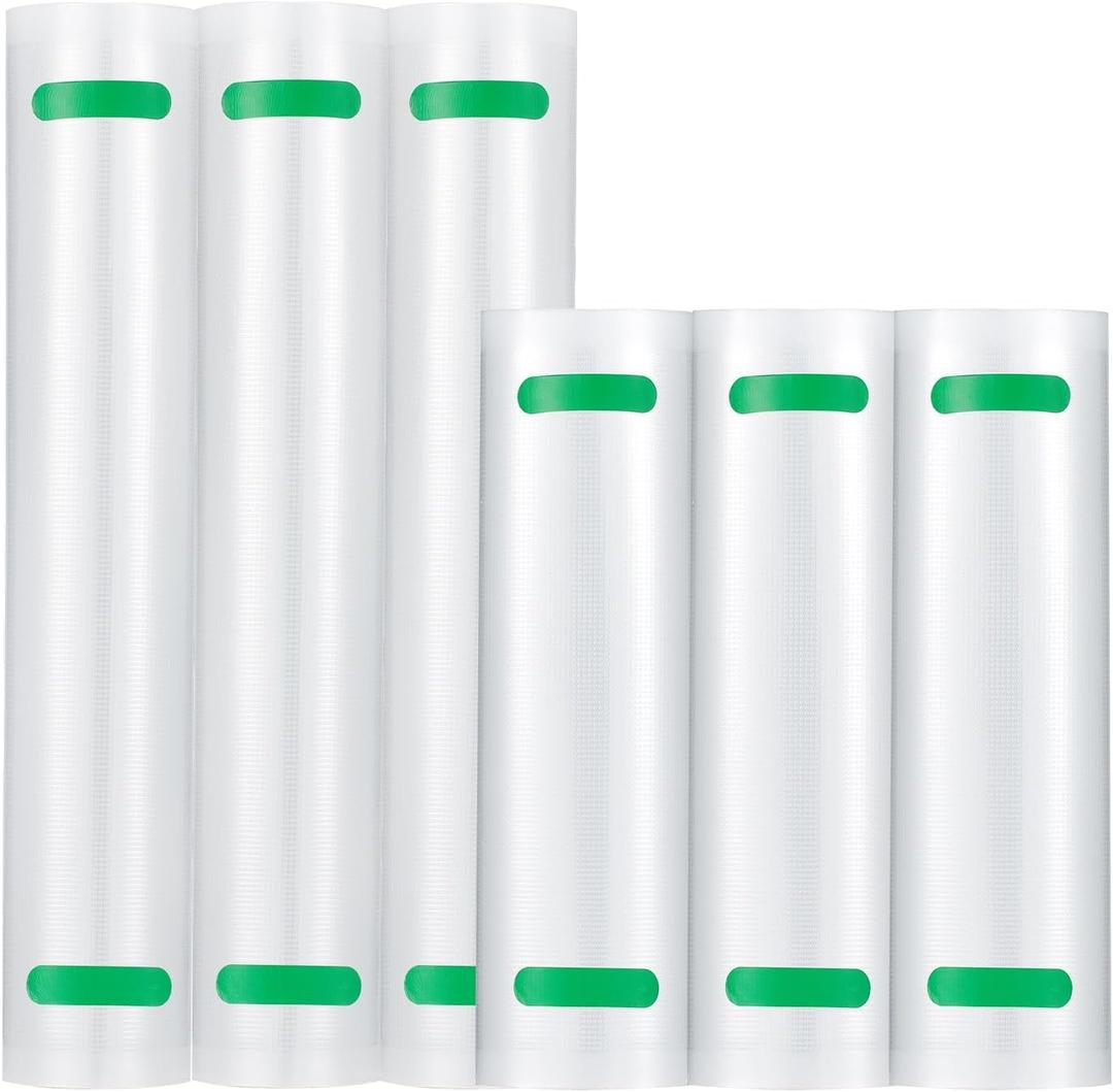 Vacuum Sealer Bags, 8 In x 20 Ft/11 In x 20 Ft (3 Rolls for Each Size), Food Grade Without BPA, Seal A Meal Freezer Bag, Customizable Food Storage Bags, Ideal Vac Bag for Meal Prep or Sous Vide