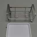 TEZZ Sponge Holder for Kitchen Sink, Stainless Steel Kitchen Storage Sink Caddy for Organizing Sponge, Brush & Dish Soap Dispenser, Sink Organizer Rack with Adhesive or Counter top, Silver