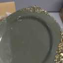 125PCS Olive Green Plastic Plates - Green and Gold Disposable Plates - Vintage Plate with Gold Plastic Silverware Sets for 25 Guests for Wedding & Party & Spring Party