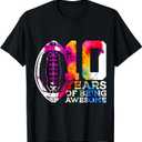 10 Years of Being Awesome Football 10TH Birthday T-Shirt (Black)