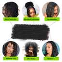 Afro Kinky Bulk Hair For Dreadlock Extensions Repair Locs,Twist Braiding, 100% Handmade Braiding Hair 30Grams each bundles Total (16Inch #1B 4Bundles/Pack)