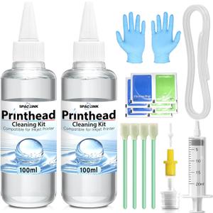 Spaceink Printhead Cleaning kit 200mL for E pson Printer, Printer Cleaning Kit for HP, Print Head Cleaning Kit for Canon, Inkjet Printer Nozzle Cleaning Kit for Brother