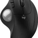 Logitech Ergo M575S Wireless Trackball Mouse, Wireless Ergonomic Mouse with Bluetooth and Encrypted Dongle, Comfortable Thumb Control, Precise and Smooth Tracking, for PC/Mac - Black Silver Ball