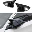 YINGTUU for Honda Accord 10th Gen 2018 2019 2020 2021 2022 2023 2024 2025 Car Ox Horn Side Rearview Mirror Cover Wing Mirror Protect Stickers Exterior Accessories Decals Bright Black