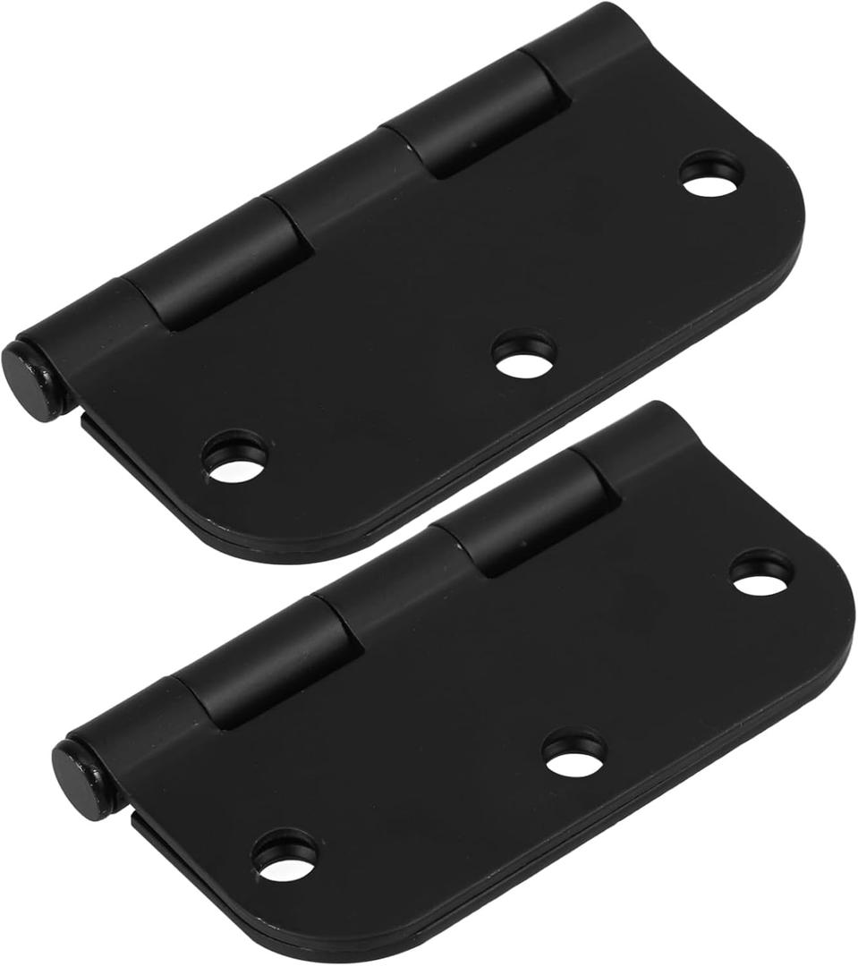 2pcs Heavy Duty Rounded Corner Door Hinges for Outdoor and Indoor Use Matte Finish for Cabinets Sheds Gates and Repairing Doors