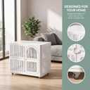 Plastic Dog Crate with Wheels, Single Door Indoor Outdoor Dog Kennel with Clear Acrylic Window, Ventilated, Easy Clean & Easy Assemble Pet Cage for Small/Medium Dogs