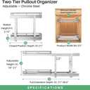Pull out Cabinet Organizer, 2 Tiers 23"W X 21"D, Heavy Duty Smooth Sliding Under Cabinet Shelves for Pots and Pans, Full-Extension Roll out Drawers, Slide out Organization for Home Kitchen Pantry