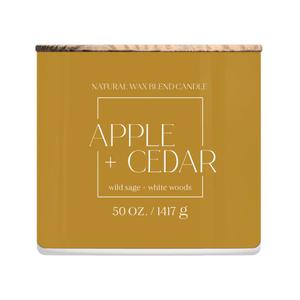 Harvest Glass Jar Candle 50 OZ, Apple+Cedar