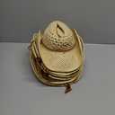 Newcotte 9 Pack Straw Cowboy Hats for Women Western Cowgirl Beach Sun Hat Bulk with Windproof Rope for Party Travel (One Size, Beige)