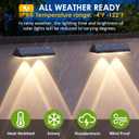 Solar Fence Lights Outdoor - 2700/4000/6000K 3 Mode, 8 Pack Solar Fence Lights Outdoor Waterproof LED, Fence Light Solar Powered for Outside, Backyard, Railing, Step, Patio,Wall and Home Improvement