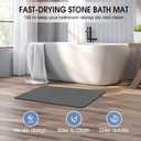 Veeloim Stone Bath Mat Diatomaceous Earth Shower Mat Non-Slip Super Absorbent Diatomite Stone Bath Mats for Bathroom Floor Quick Drying Natural Easy to Clean
