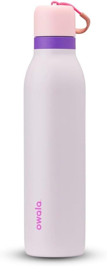 Owala FreeSip Twist Insulated Stainless Steel Water Bottle with Straw for Sports and Travel, BPA-Free, 24-oz, Pink/Purple (Dreamy Field)