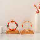 2Pcs Cute Halloween Night Light Decorations, Pumpkin Happy Halloween &Skull Trick or Treat Warm Light with LED Base,Spooky Indoor Desktop Decor(3.5x3.7inch)