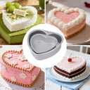 2Pcs Heart Shaped Cake Pans, Heart Baking Pan Cake Tin Mold for Valentines Weddings Birthday Party Oven DIY Desserts (6 inch & 8 inch)