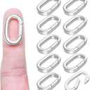 OHINGLT 10Pcs Carabiner Clip Pendant Clasps Silver Necklace Clasp and Closures, Bracelet Charm Connector for Women