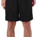 Champion Men's Polyester Mesh 9" Athletic Shorts Without Pockets, Black, Medium