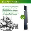 038-0005-00 Mower Blades Compatible with Bad Boy MZ Magnum 54" Deck 038-0001-00 Mower Blades FIt for Rotary 54" Deck Lawn Mower 3PCS
